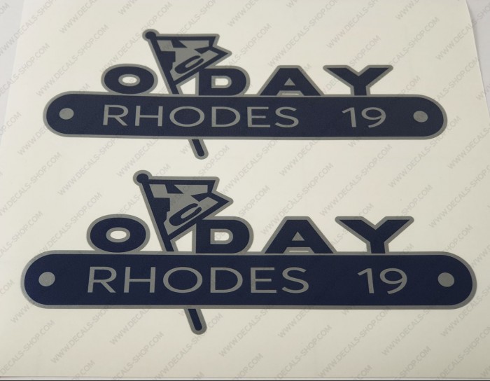 O'Day Rhodes 19 Boat Logo Silver Decal Set of 2 x 8.5" O'Day Rhodes 19 Boat Logo Silver Decal Set of 2 x 8.5"